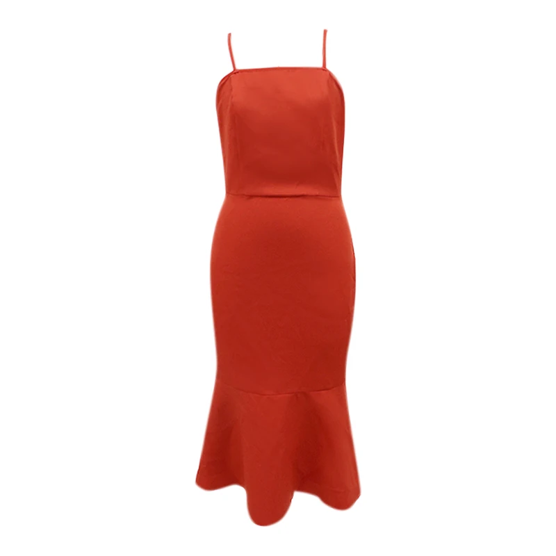 

Dossni Women Dress Summer Word Collar Sling Pencil Skirt Solid Color Slim Package Hip Skirt Elegant And Tight Dress 2020 New