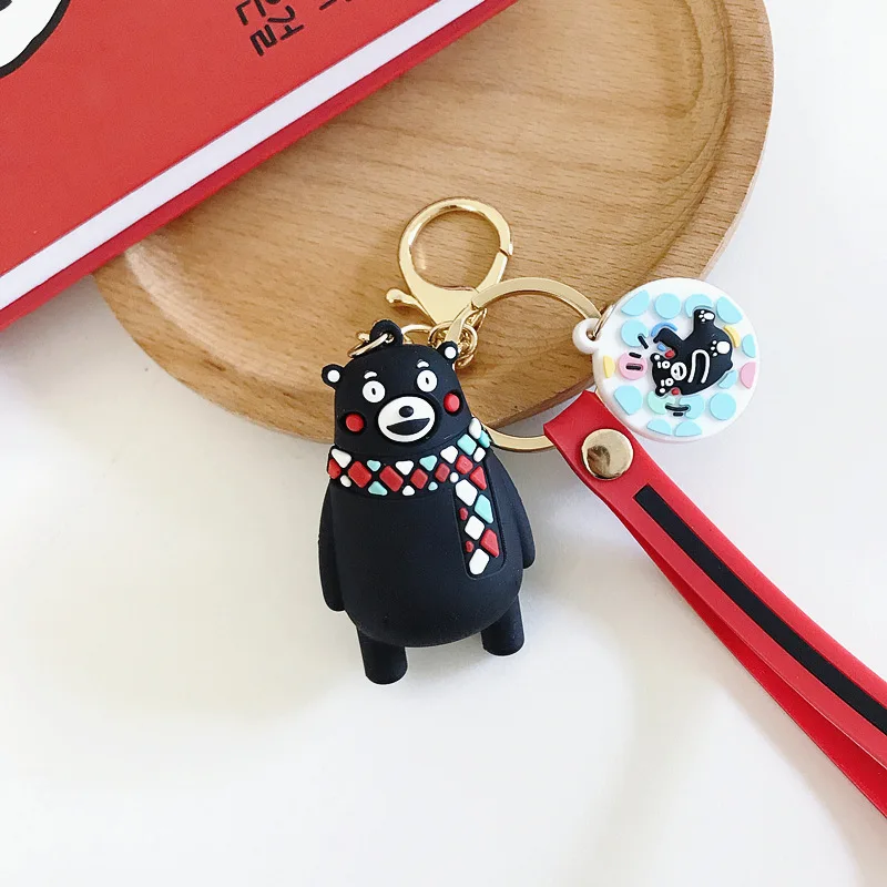 Милый мультяшный брелок Kumamon Bear с животным для ключей женские брелоки