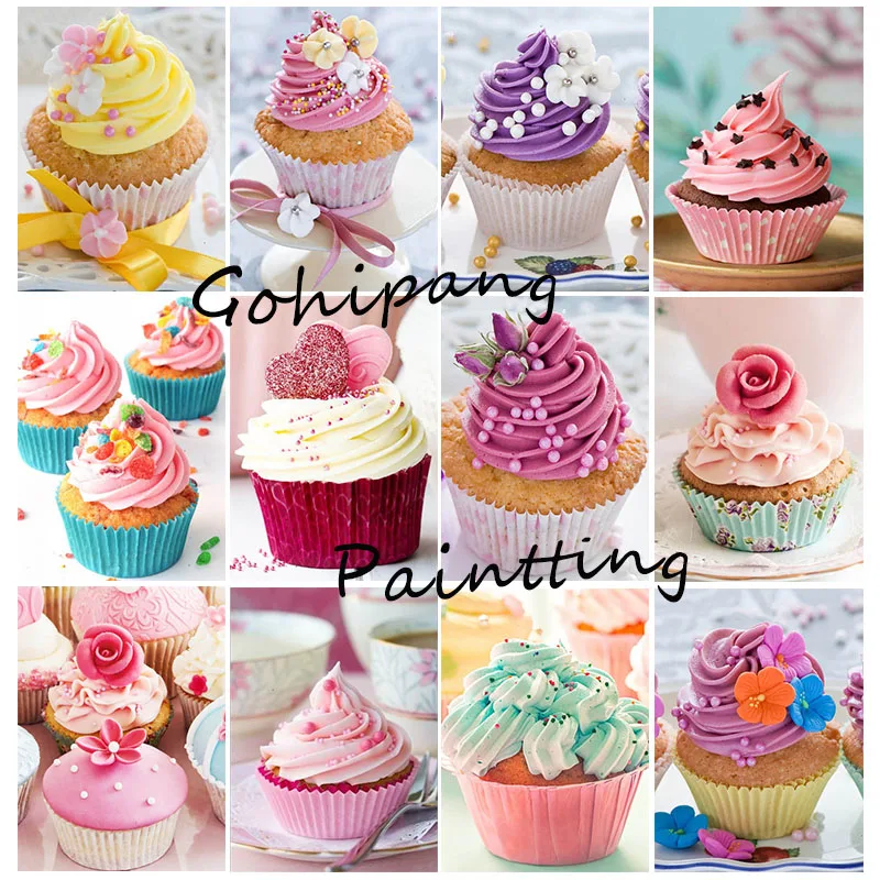 

Diamond Painting Delicious Cupcakes Square Round Diamond Embroidery Kit for Living Room Bedroom Kitchen Decoration Unique Gift