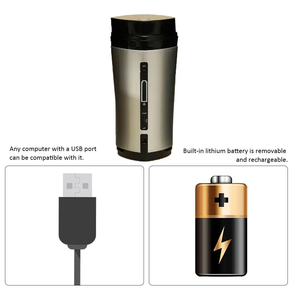 1 шт. автоматическая чашка для перемешивания кофе перезаряжаемая