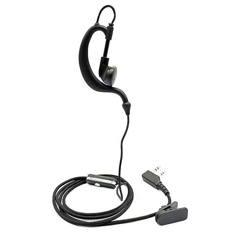 Двухпроводная гарнитура PTT G-Shape с микрофоном, плетеным кабелем, наушниками, головкой K для двусторонней радиосвязи Baofeng
