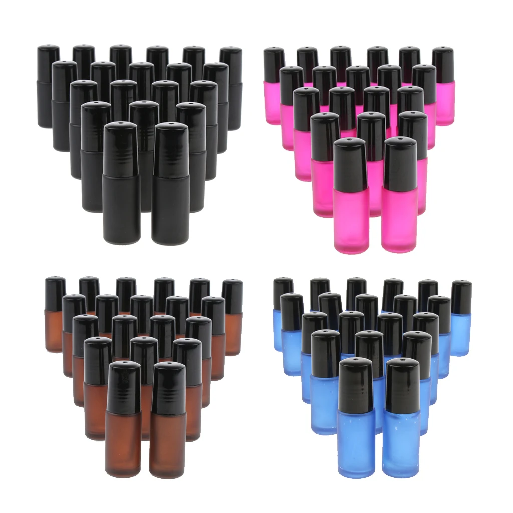 

20pcs Glass Refillable Empty Essential Oils Roll On Bottles Containers 5ml