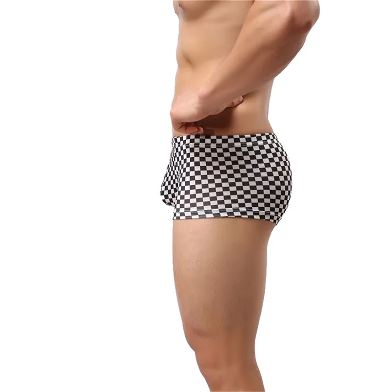 Mens Boxer Shorts Underwear Classical Plaid Boxers Low Rise Underpants Trunks Nightwear Bulge Pouch Lingerie Male Homme Panties | Мужская