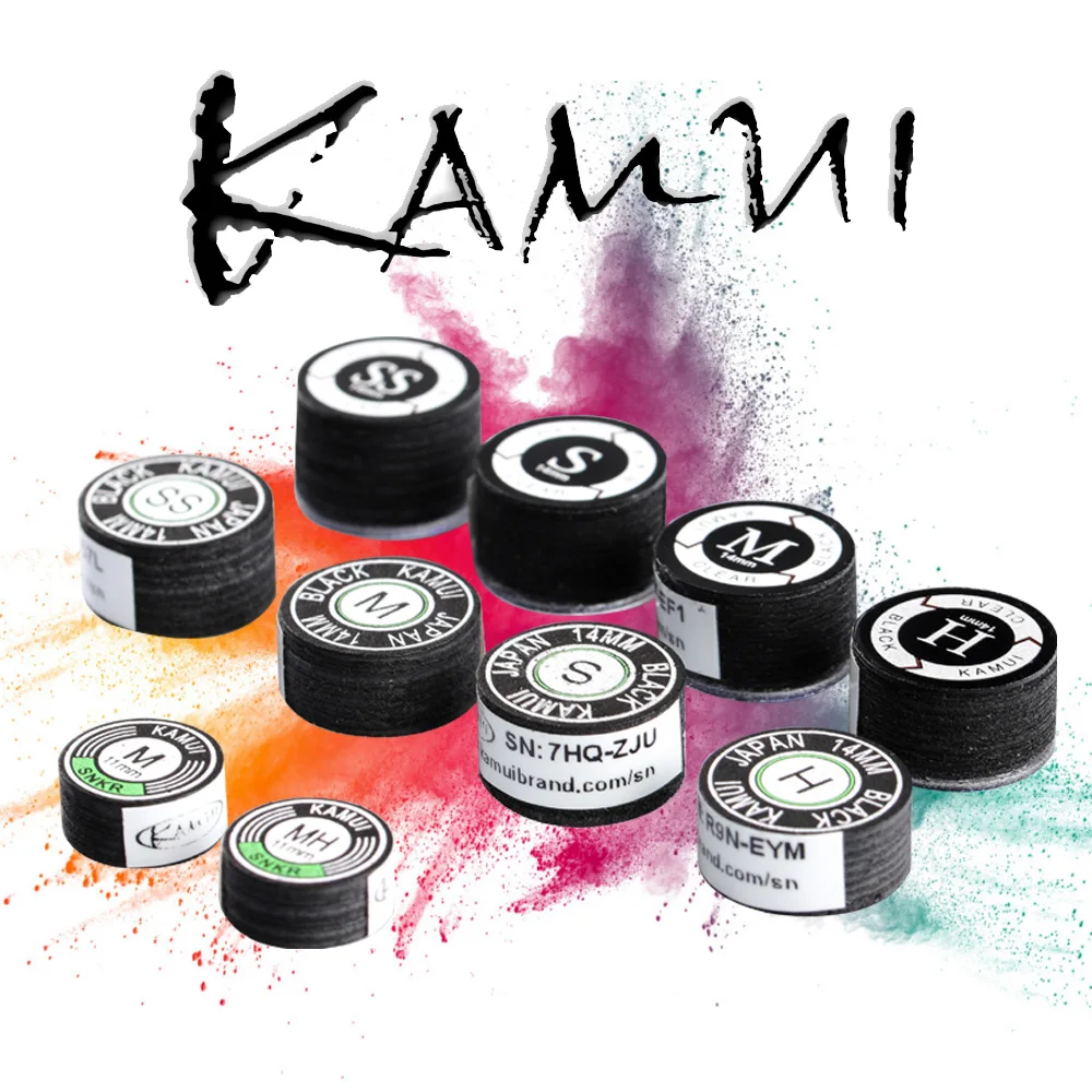 KAMUI-Punta de billar japonés, taco de billar profesional de 14mm/11mm, negro/amarillo SS/S/M/H, 6/8 capas