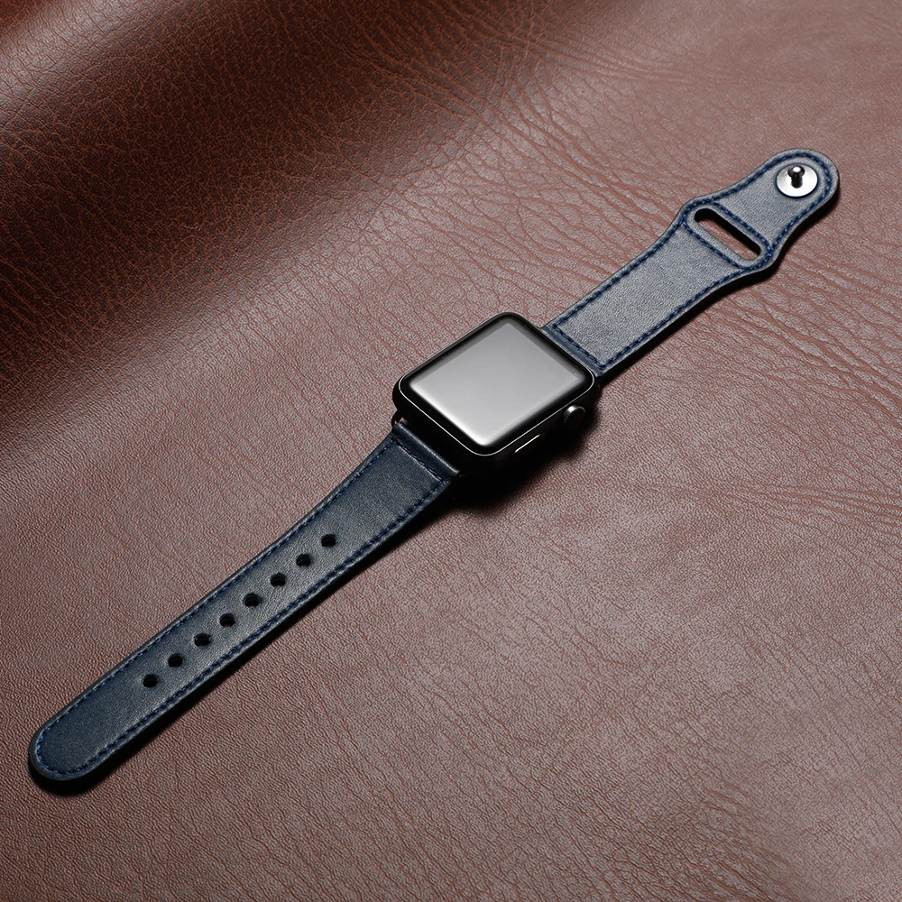 Кожаный ремешок для Apple Watch 42 мм 38 iWatch 4 44 40 ремень из натуральной кожи watch 3 2 1
