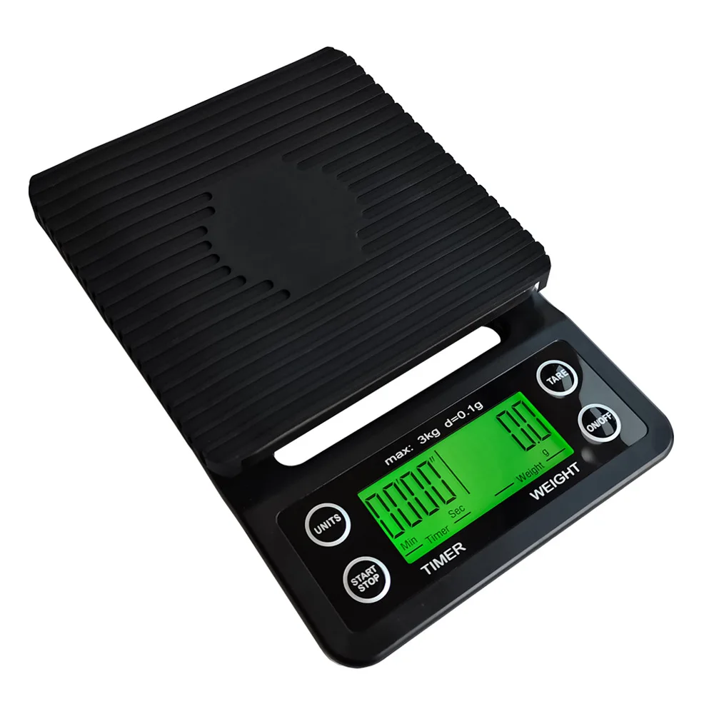 

Household timing hand brewing coffee scale black 3kg / 0.1g coffee electronic scale kitchen food baking electronic scale