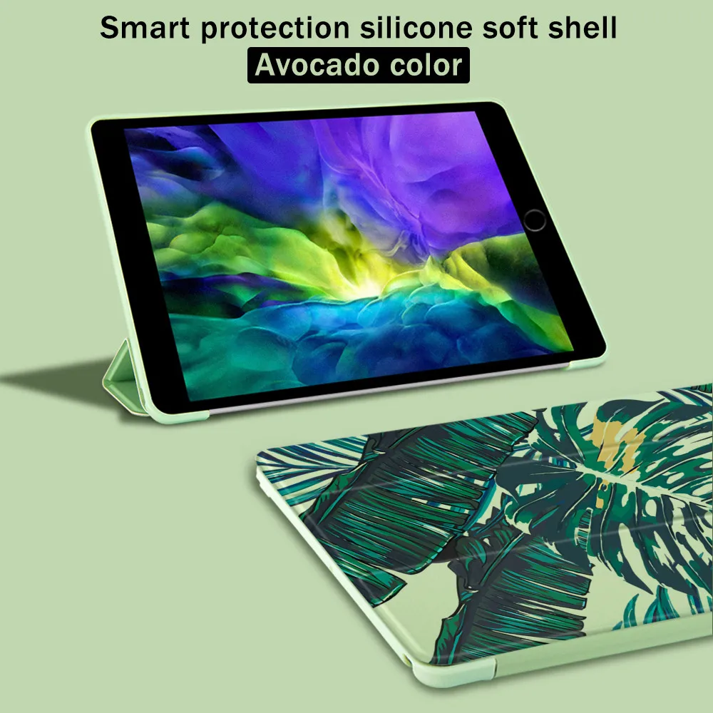 Растений Art для воздуха 4 10 2 ipad 8th 2020 7th поколения Чехол Pro 12 9 чехол мини 5 Мягкий