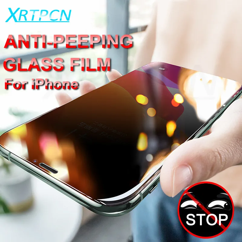 Антишпионское закаленное стекло для iPhone X XS XR 11 Pro Xs Max частный протектор экрана 7 8