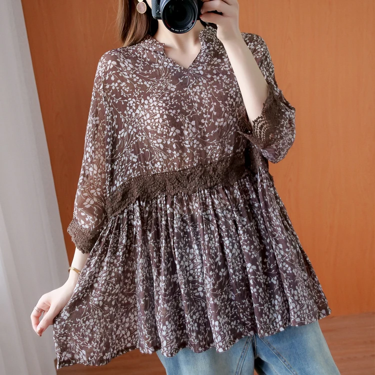 Арт размера плюс женская одежда летнее кружевное платье из шифона с цветочным