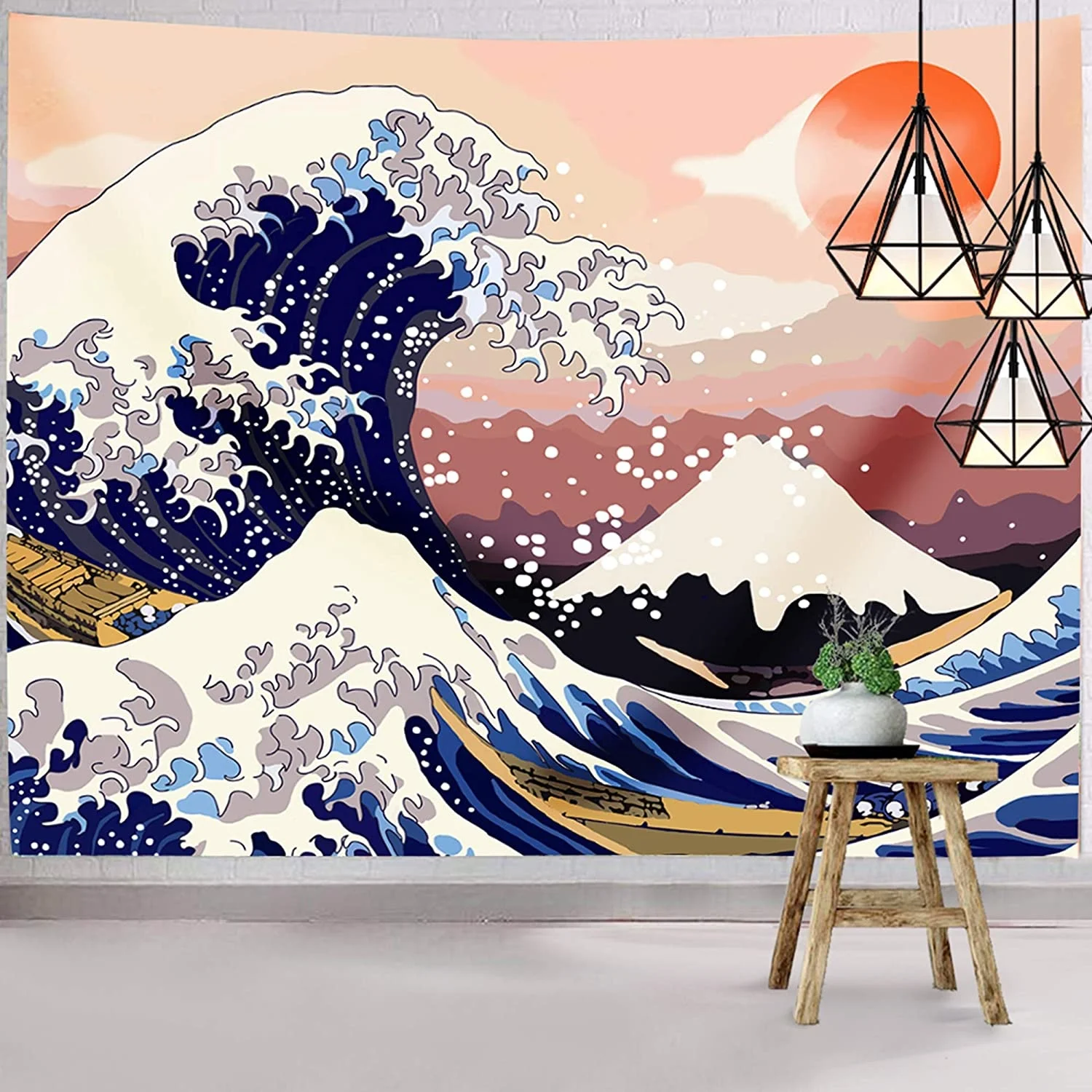 

Ocean Wave Tapestry, The Great Wave Tapestry, Mount Fuji Tapestry Wall Hanging, Japanese Wall Tapestry for Room Dorm