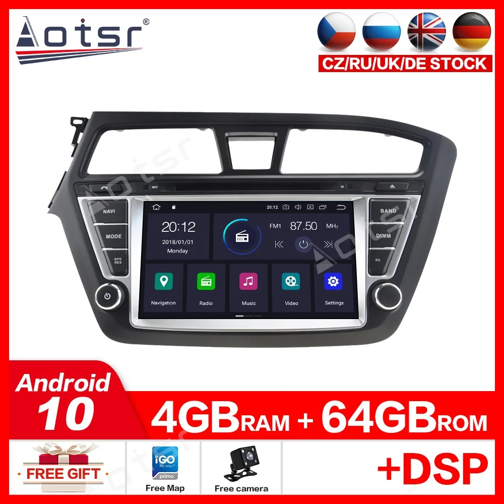DSP Android 10 0 Автомобильная фотомагнитола для Hyundai i20 2014 2017 автомобильная