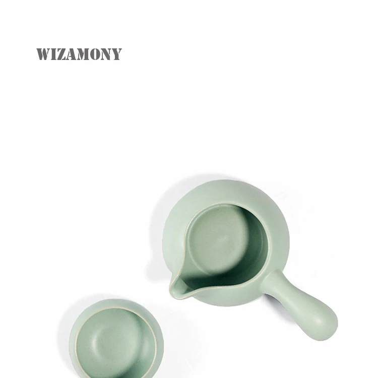

WIZAMONY 1pcs tea set Chinese Ru Kiln Glaze Handmake Fair Mug Justice Cup Teapot Points of Tea ware Kung Fu Tea Set teacup