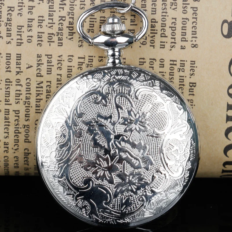 Серебряный Kuroshitsuji Black Butler кварцевые карманные часы Аналоговые в виде кулона