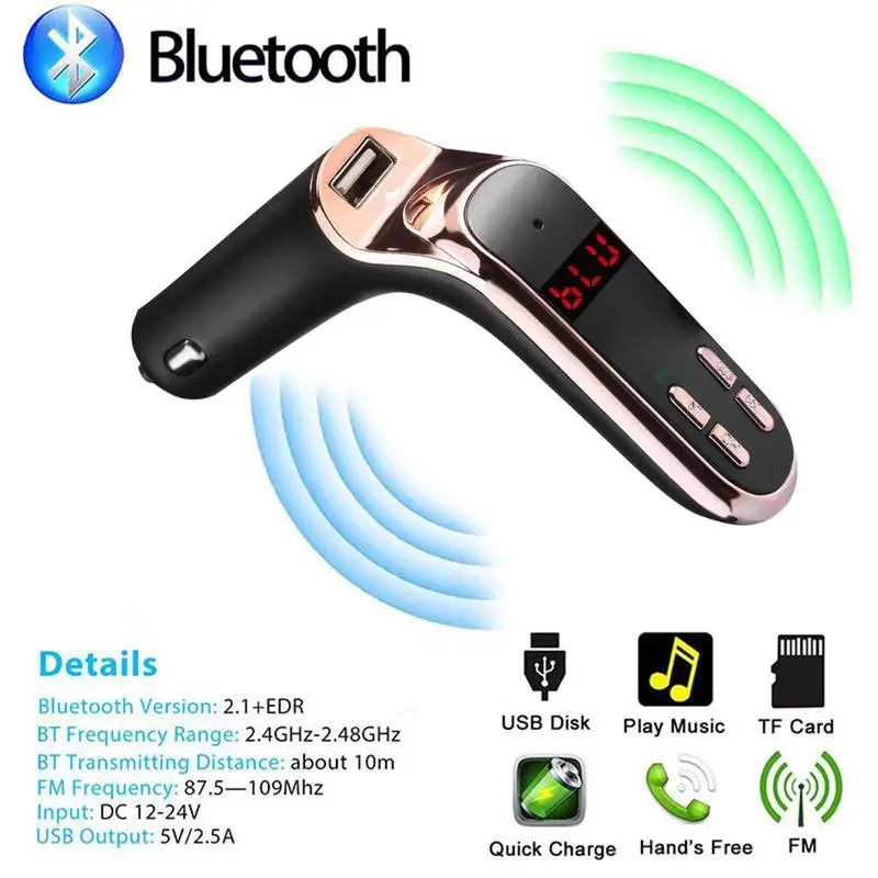 Черный беспроводной Автомобильный MP3-плеер с Bluetooth радио FM-передатчиком