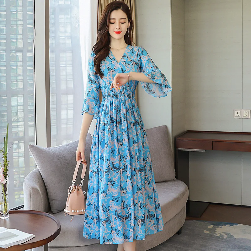 

Модные платья в богемном стиле для женщин 2021 длинное платье 100% натурального шелка с высокой талией для маленьких девочек летнее платье для ...