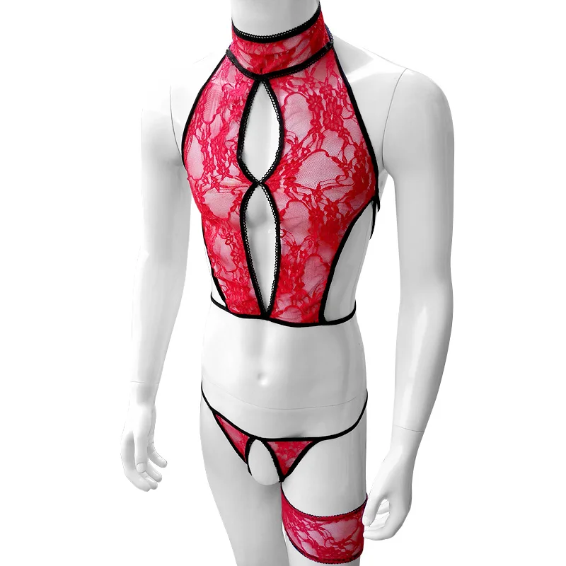 Sissy комбинация Экзотическая одежда прозрачное сексуальное женское белье мужское