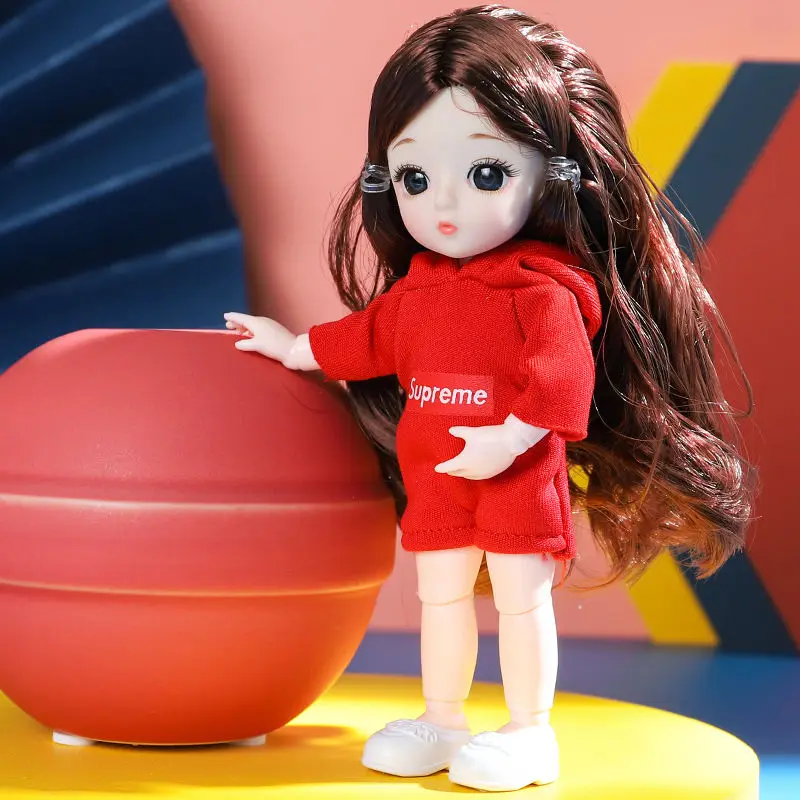 16 см BJD мини кукла 13 подвижных шарниров девочка ребенок 3D большие глаза красивая