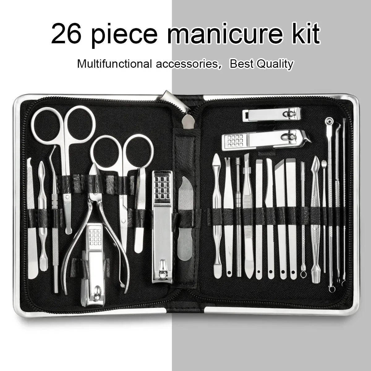 Nail Clippers Professional Pedicure Kit Stainless Manicure Set with File Scissors Clipper Cuticle Tools Makeup | Красота и здоровье