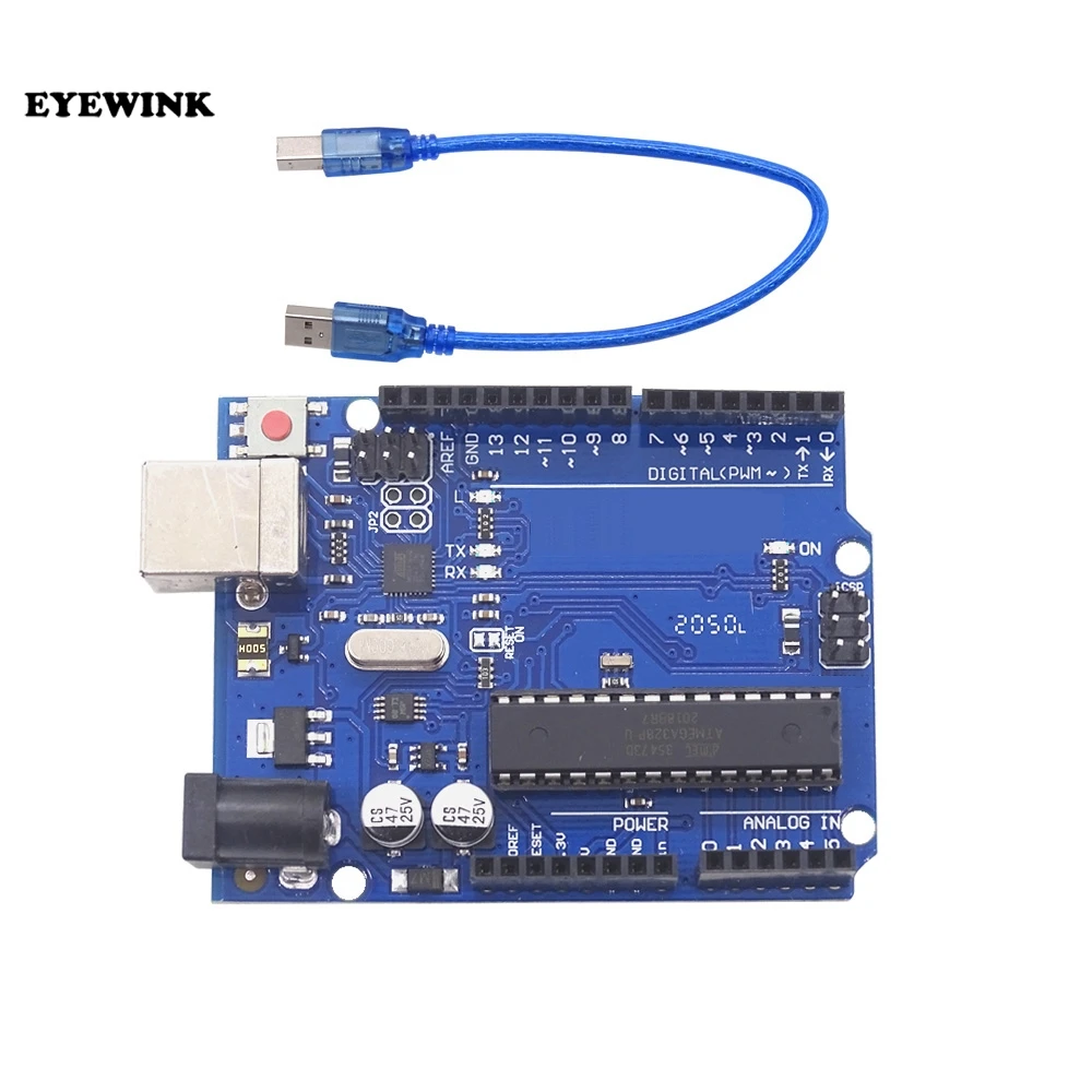 10PCS UNO R3 Official Box ATMEGA16U2+MEGA328P Chip For Arduino Development board + USB CABLE | Электронные компоненты и