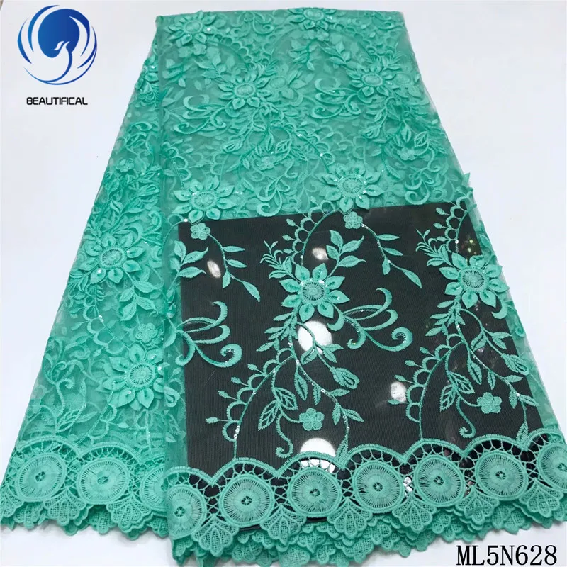 

BEAUTIFICAL lace african 2019 embroidery french tulle lace mesh lace high quality net dress tissu fabric ML5N628
