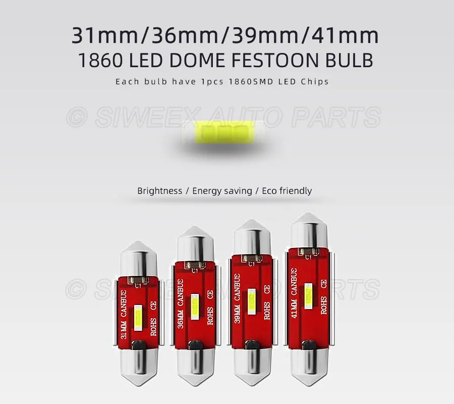 1 Автомобильная гирлянда C5W 1860 SMD лампочка canbus 31 мм 36 39 41 12 В светодиодный ная Лампа