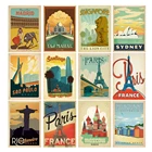 Винтажные дорожные знаки ARMYQZ с изображением Парижа, римского, Испании, Сидней, России, популярные страны, алмазная живопись, настенные плакаты, художественный Декор