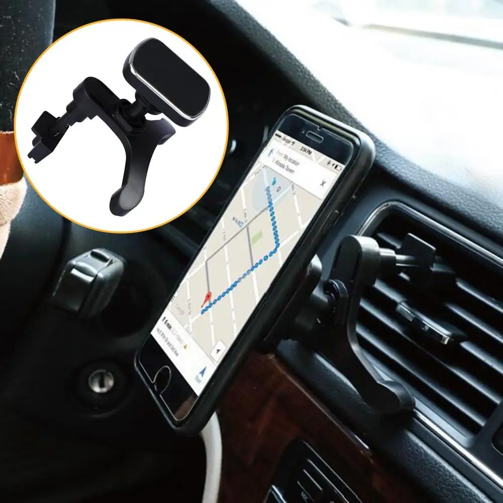 

Air Vent Holder Square Magnet Spring Clip Black Universal Car Phone Mount for GPS