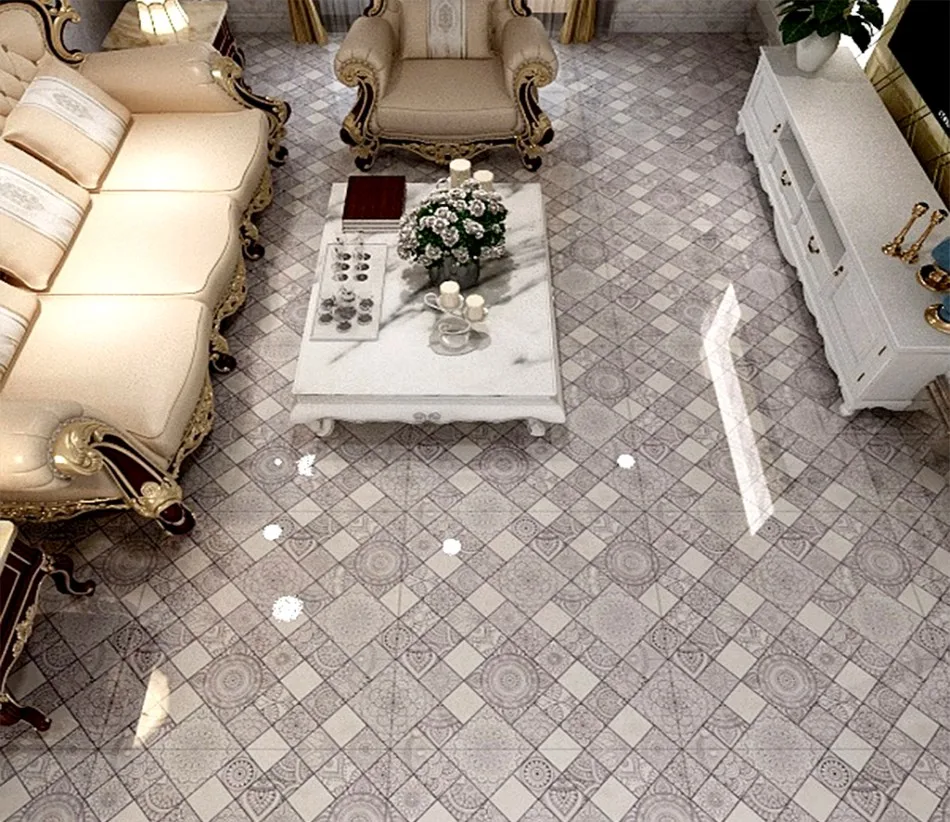 ПВХ водонепроницаемый самоклеящийся 3D Пол Европейская маленькая плитка