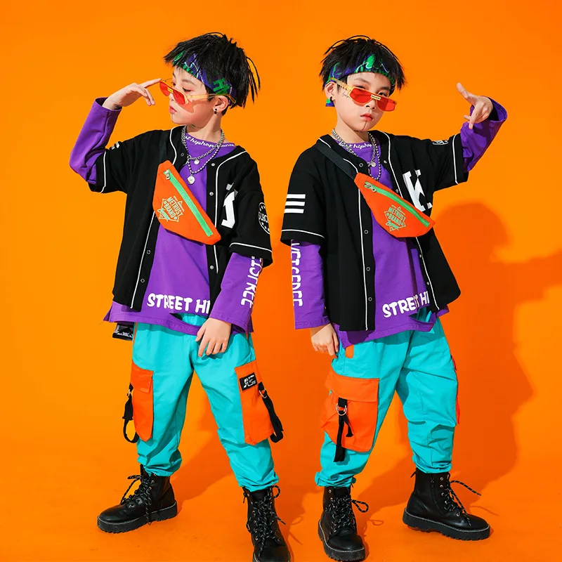 

Детская одежда для бальных танцев, свитшот, укороченный топ, камуфляжные тактические брюки-карго для девочек, одежда для выступлений и джаз...