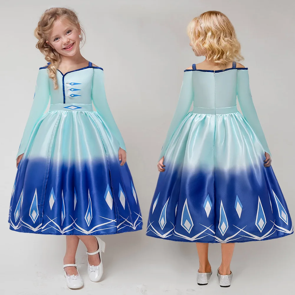 

Hot Selling Boutique Children Clothes Cosplay Party Performance Girl Dress Fashion Long Sleeve Off Shoulder Costume Dresses