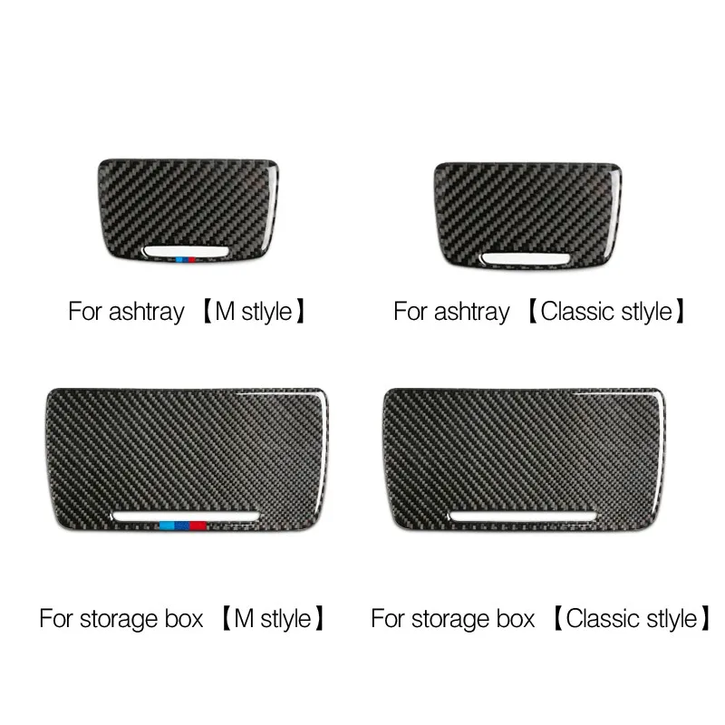 Салона углеродное волокно Стикеры автомобильная пепельница ящик для хранения
