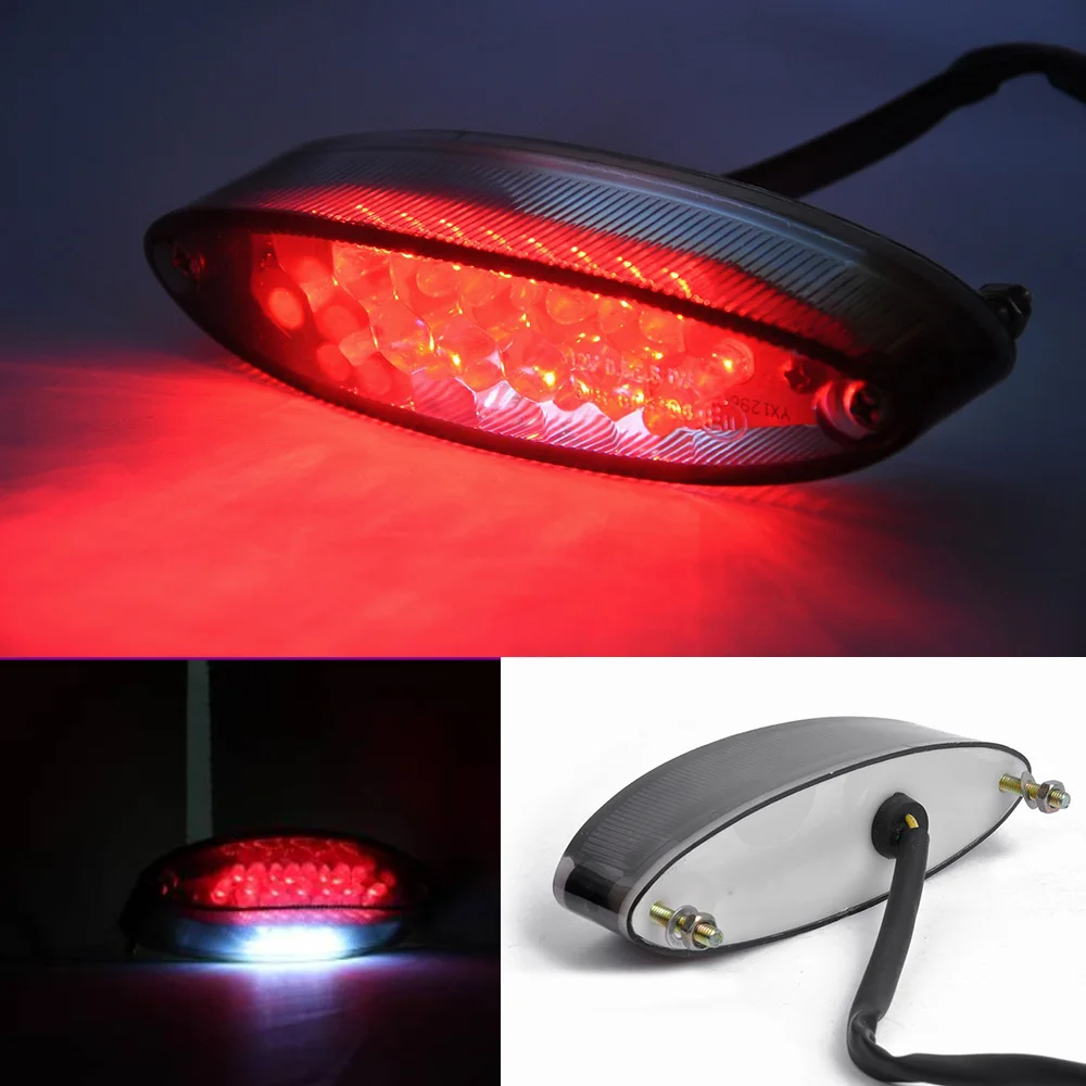 

Motorcycle 28 LED Brake Stop Tail Light ATV Dual Sport Smoke License Plate For Honda For
