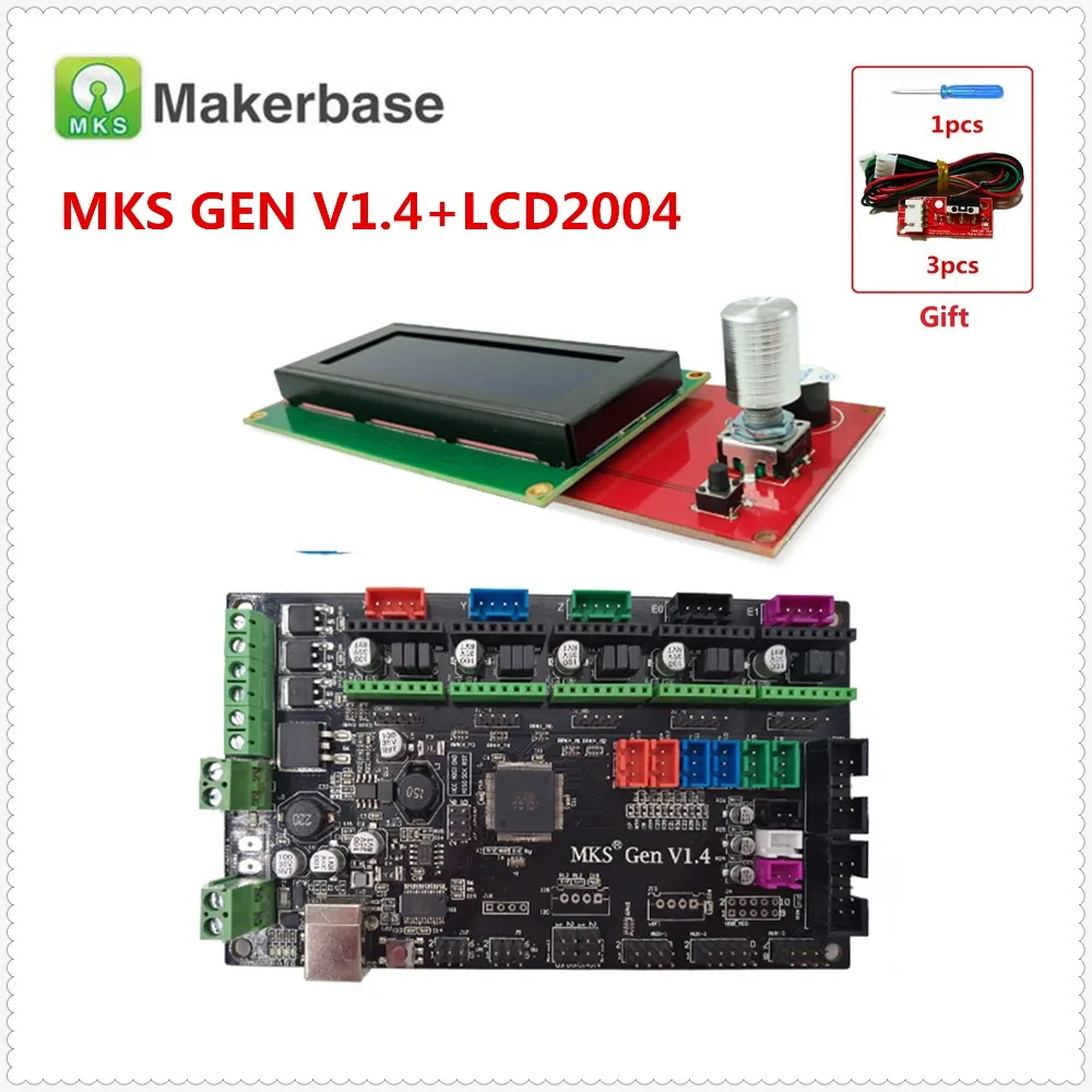 Набор 3d принтеров MKS GEN V1.4 материнская плата + LCD2004 панель DIY beginer kit ramps1.4 mega2560 Kossel Ramps