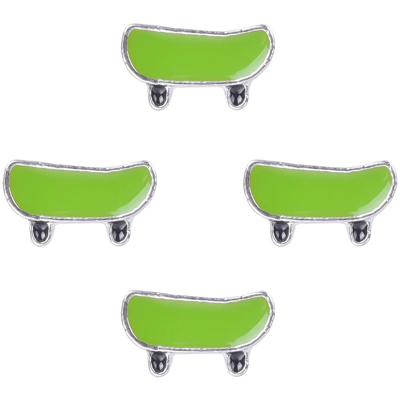 20 шт. эмалированные зеленые Плавающие Подвески для спортивного скейтборда ручной работы с памятью, плавающий медальон, кулон, ожерелья, брелок, ювелирные изделия