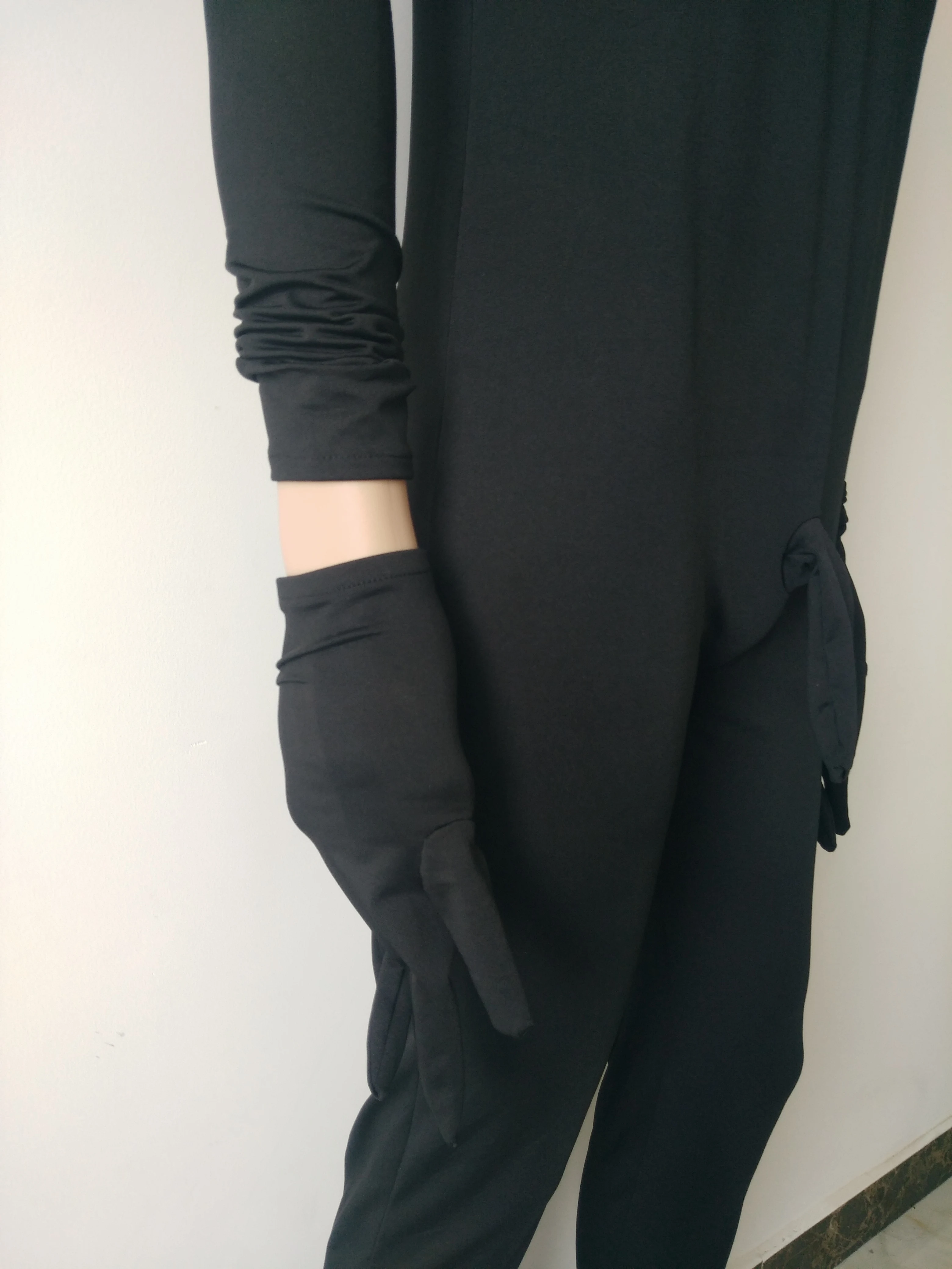 Новый стиль черный спандекс мужской унитард костюм кошки с футляром для пениса