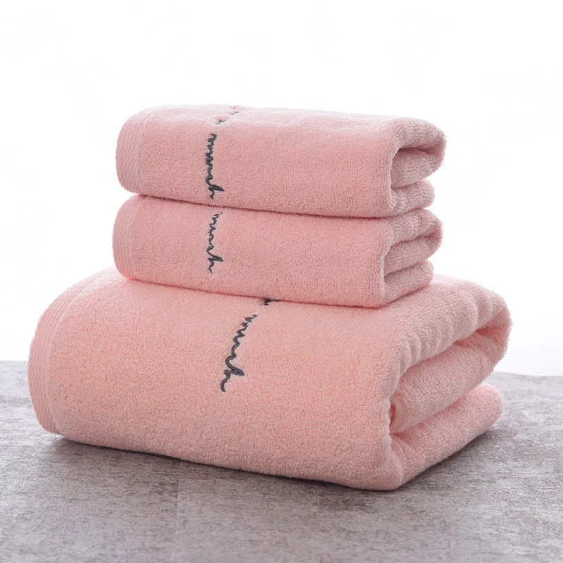 Новое поступление мягкий набор полотенец из 100% хлопка для взрослых впитывающая
