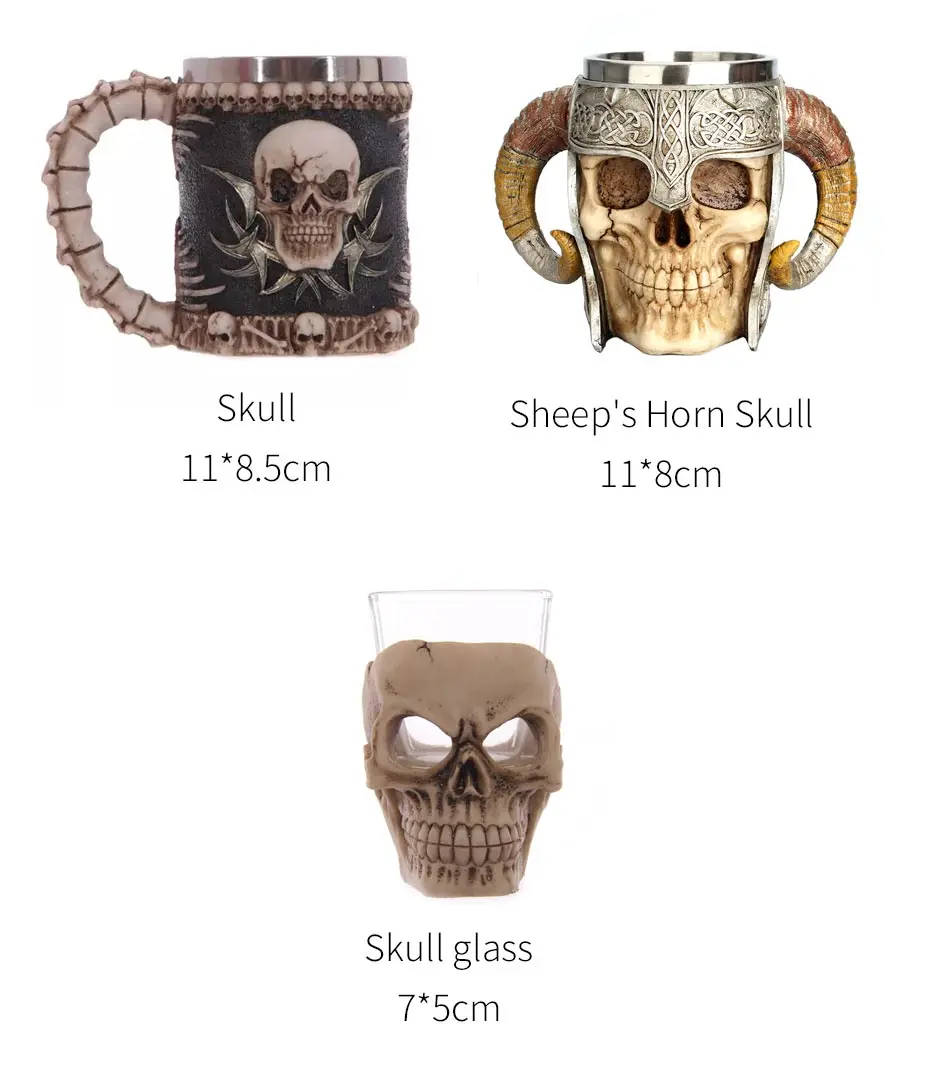 Omife Creative Skull Mug Game Of Thrones 3D Beer Cups Viking Anime Wine Tumbler Cartoon Coffee Cup Halloween Mugs Gift Drinkware