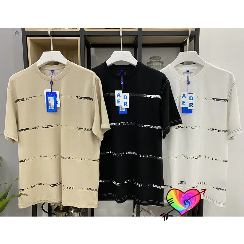 

ADER ERROR Tape T-Shirt 2021SS MEN Women Tonal Bonded Stripes Graphic Adererror Tee Slightly Oversize Ader Tops Short Sleeve