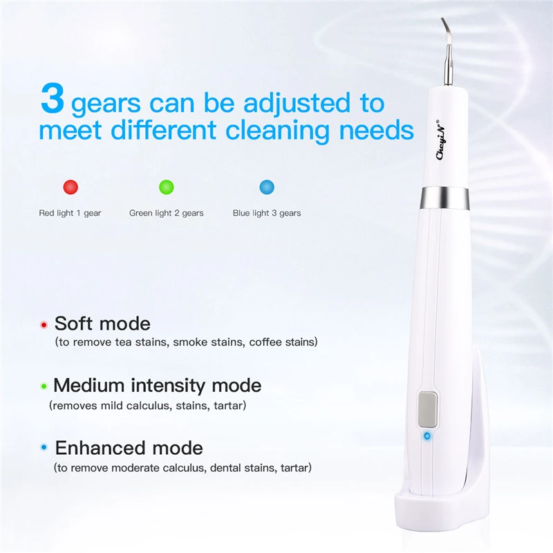 Электрический аппарат для удаления зубных камней с 3 сменными чистыми головками +