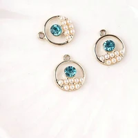 5pcslot alloy rhinestone gold pearls small hand pendant buttons ornaments jewelry earrings choker hair diy jewelry accessories