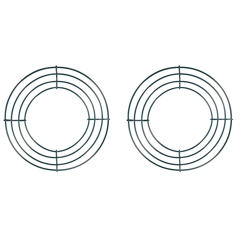 

2 Pack Wire Wreath Frame Wire Wreath Making Rings Green for New Year Valentines Decoration (8 Inch)