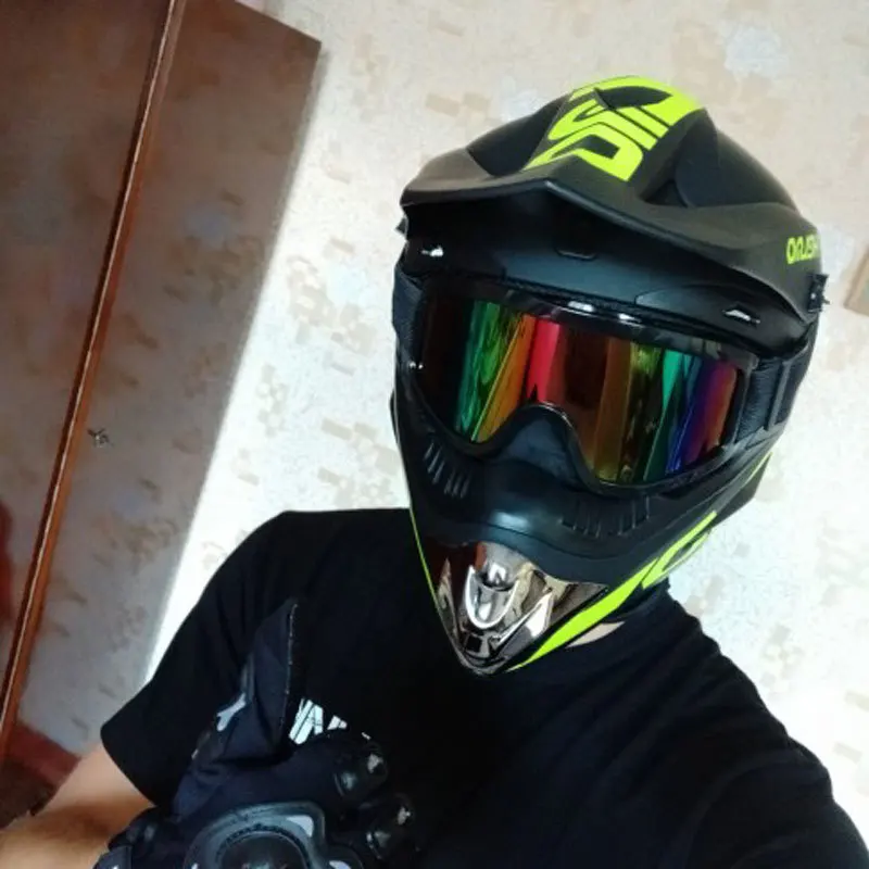 Мотоцикл Шлем детский Мотокросс Casco полный охват шлем 3 шт. подарочный набор Мода