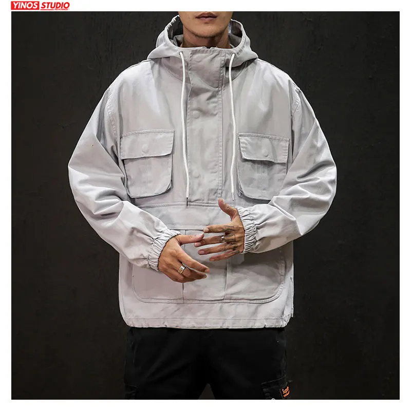 Прямая поставка осенняя однотонная Повседневная Куртка карго Мужская Уличная