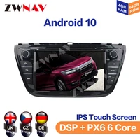 px6 android 10 0 car gps dvd dsp player for suzuki sx4 s cross radio 2014 2015 2016 2017 2018 with ips wifi usb 464gb auto