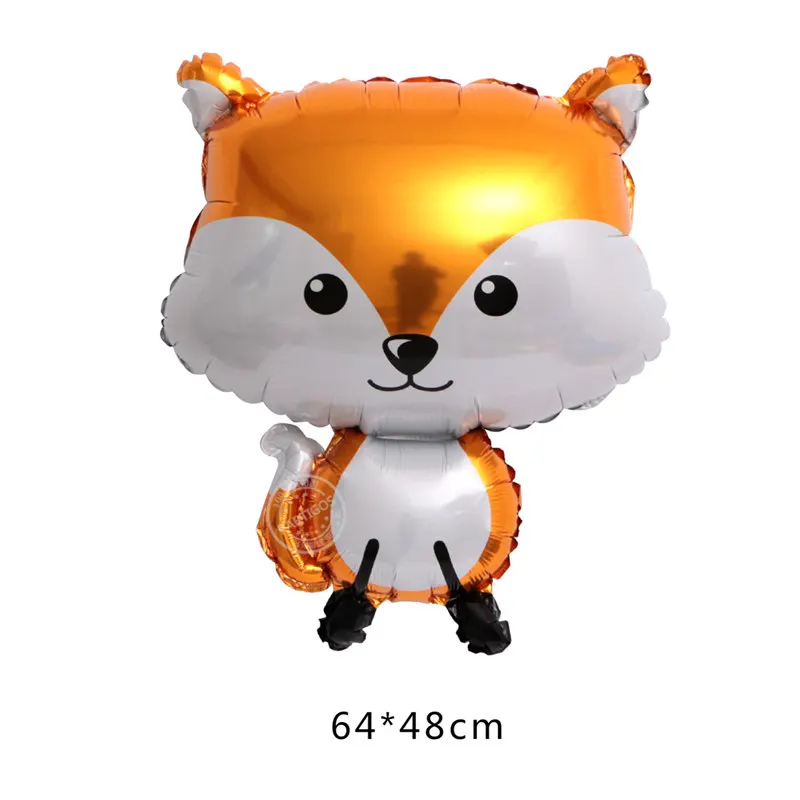 orange Fox 1 шт. большой джунгли Ежик лиса енот воздушные шары мультфильм воздушный шар из фольги в виде животного день рождения для вечеринки в стиле сафари Декор детские игрушки - Цвет: orange Fox