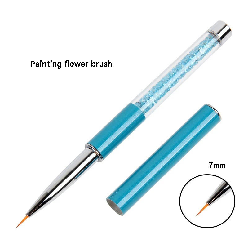 Painting flower 7mm Angnya 1 шт. 5/7 мм страз акриловая кисть для дизайна ногтей французские линии Цветочная живопись рисунок УФ гелевая ручка DIY Инструменты для маникюра - Цвет: Painting flower 7mm