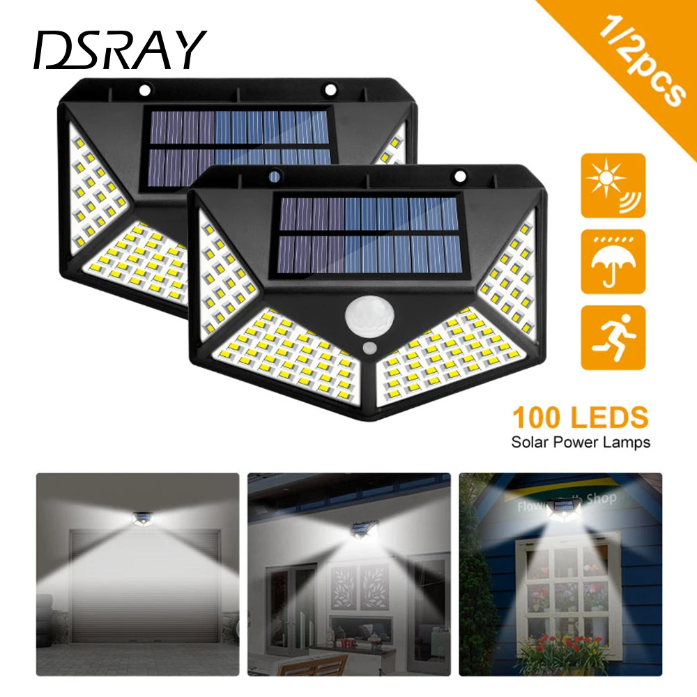 Уличный светодиодный светильник на 100 солнечных батареях уличный солнечный с