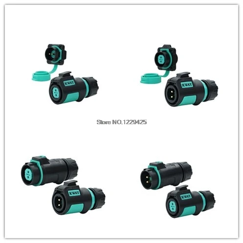 

K16 Waterproof IP68 Panel Connector M16 Electricity Powercon In-line Cable Connectors 10A 18-16 AWG