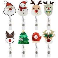 10pcslot trend christmas new retractable badge reel clips for students women nurse doctor name card holders