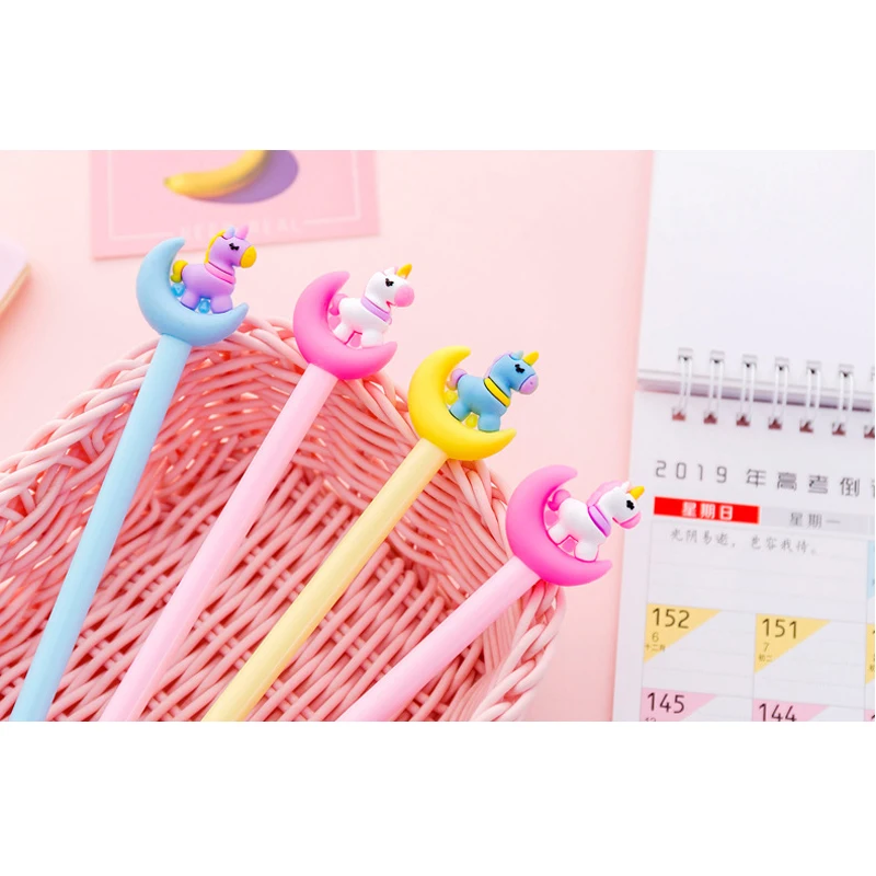 30 шт Kawaii Вечерние поставки гелевая ручка с единорогом Луна подпись подарки для